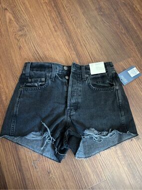 Universal Thread Black Distressed High-Rise Denim Shorts